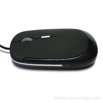 Slim Wired Optical Mouse with Green Lining
